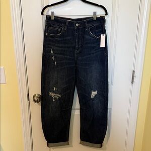 Anthropologie Women's Dark Blue Boyfriend Jeans